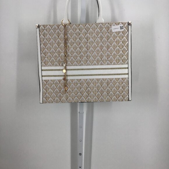 ALDO, Woman's Handbag, White & Gold, Diamond Pattern - Picture 1 of 4